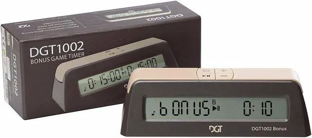 Alt view image 7 of 7 - Chess Tournament Pieces Deluxe Bag Digital DGT 1002 Bonus Timer Clock Set NEW