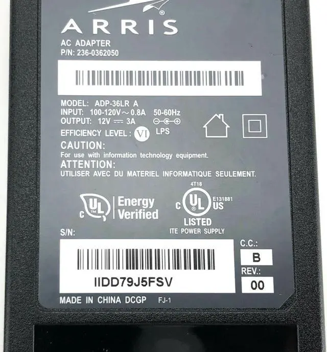 Alt view image 2 of 3 - NEW Genuine Arris ADP-36LR A AC Power Supply Adapter 36W 12V 3A OEM w/PC