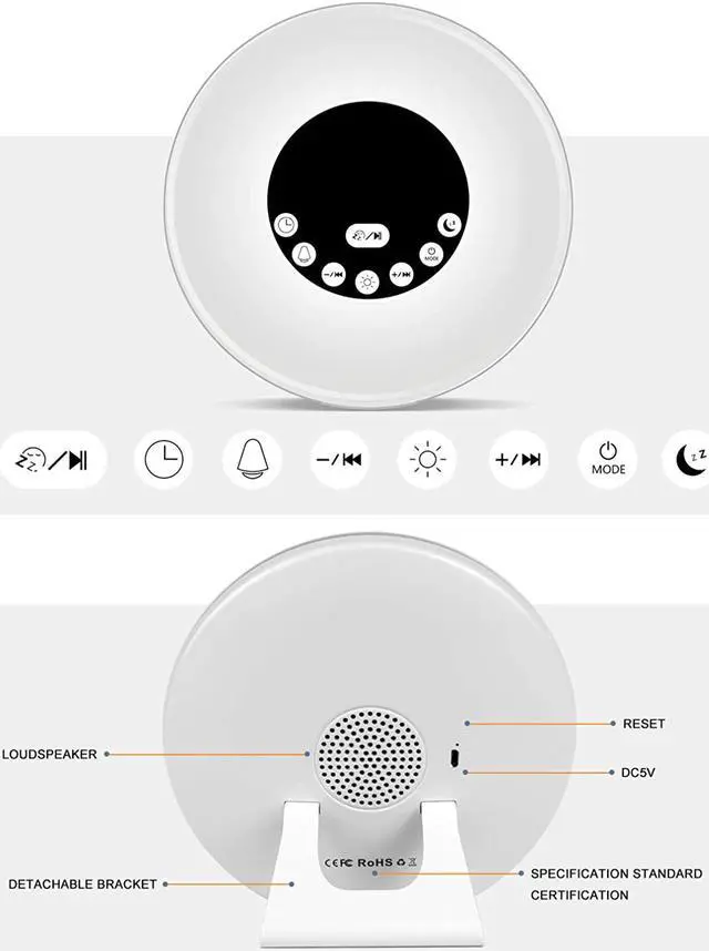 Alt view image 3 of 3 - Xtreme Time Sunrise/Sunset Simulation Clock with White Noise, Bluetooth Speaker, and FM Radio