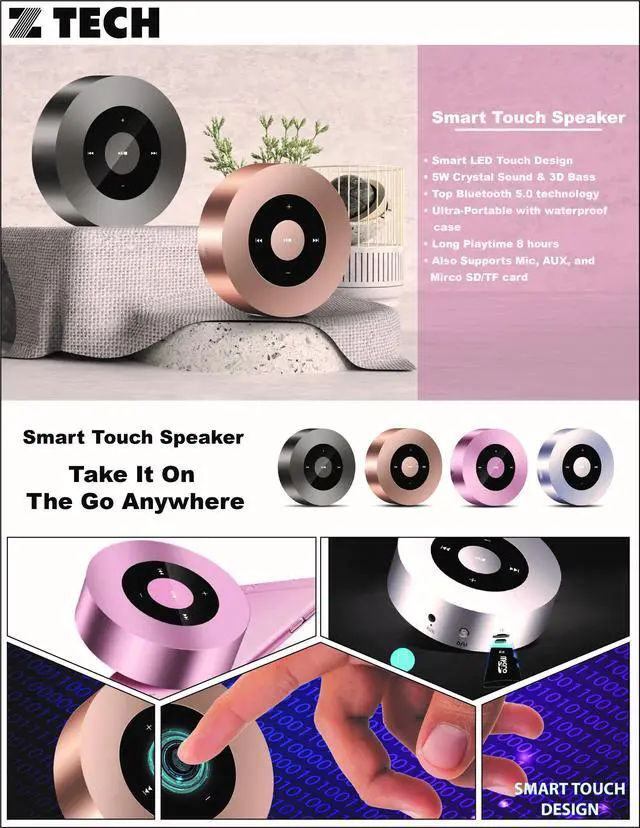 Alt view image 2 of 2 - Wireless Smart Touch Speaker