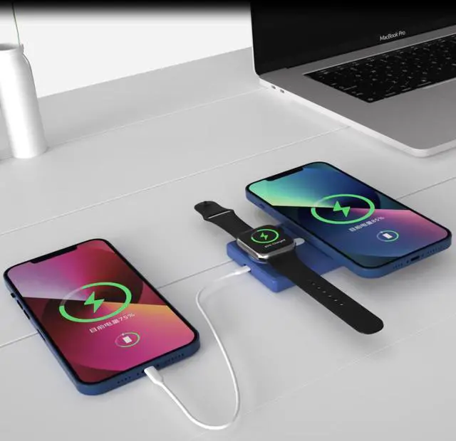 Alt view image 2 of 3 - ZTECH 3-in-1 Magnetic Power Bank for Apple & Android Phones, Apple Watch, & AirPods