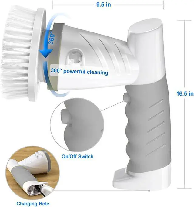 Alt view image 5 of 5 - ZTECH Multi-Functional Handheld Electric Scrubber