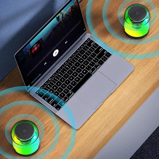 Alt view image 3 of 4 - ZTECH SYNCWAVE 2-Pack of LED Wireless Speakers with Synchronized Audio