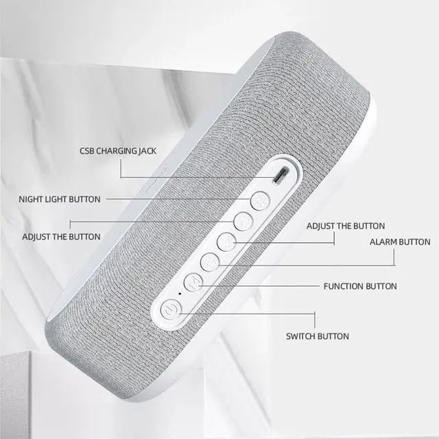 Alt view image 3 of 4 - ZTECH Alarm Clock with Wireless Charger & LED Lamp