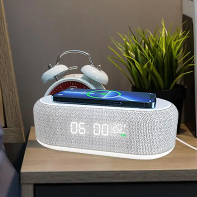 Alt view image 4 of 4 - ZTECH Alarm Clock with Wireless Charger & LED Lamp