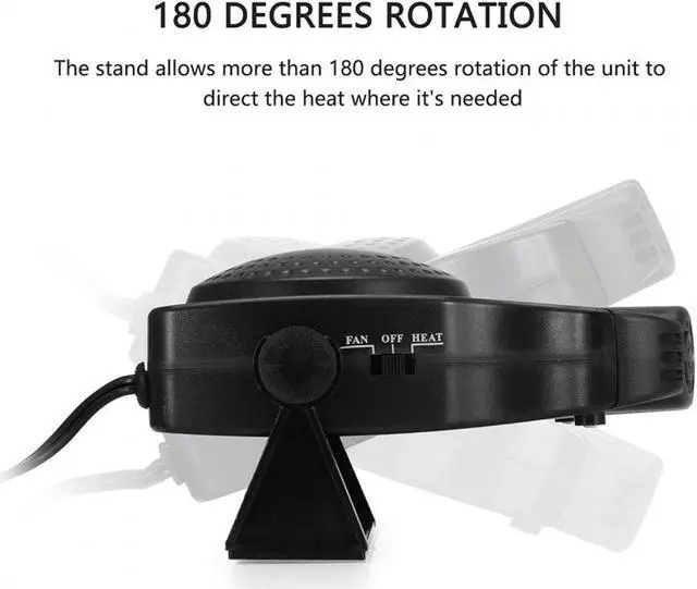 Alt view image 3 of 10 - Portable Car Heater Fan, ixaer Car Vehicle Heating Cooling Fan 30 Seconds Fast Heating Quickly Defrosts Defogger 12V 150W Auto Ceramic Heater Cooling Fan 3-Outlet - Winter Auto Windscreen Heater Fan
