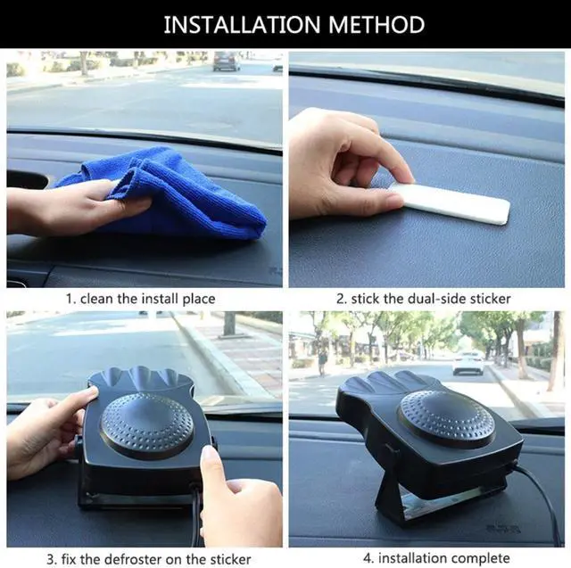 Alt view image 5 of 10 - Portable Car Heater Fan, ixaer Car Vehicle Heating Cooling Fan 30 Seconds Fast Heating Quickly Defrosts Defogger 12V 150W Auto Ceramic Heater Cooling Fan 3-Outlet - Winter Auto Windscreen Heater Fan