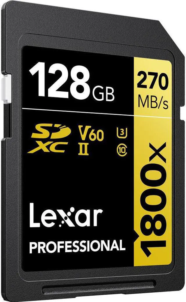 Alt view image 2 of 17 - Lexar 128GB Professional 1800x UHS-II SDXC Memory Card (GOLD Series)