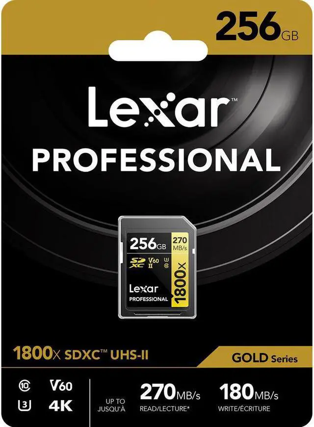 Alt view image 4 of 19 - Lexar Gold Series Professional 1800x 256GB UHS-II U3 SDXC Memory Card