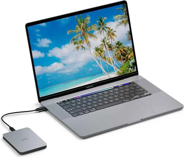 Alt view image 13 of 20 - LaCie Mobile Drive STLP4000400 4TB USB-C Portable Hard Drive Moon Silver