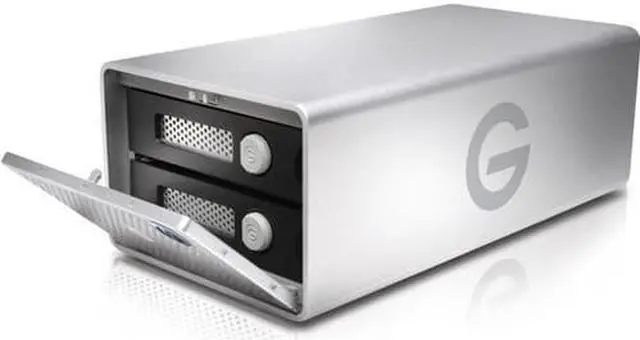 Alt view image 6 of 10 - G-Technology G-RAID 8TB USB 3.0 / 2 x Thunderbolt 2 Desktop External Hard Drive 0G04085 Silver