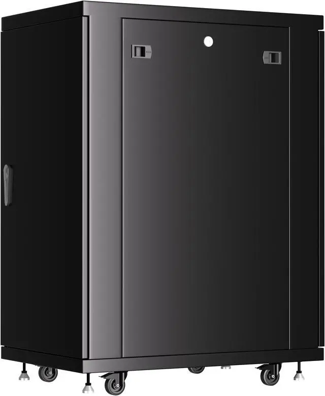 Alt view image 4 of 4 - Server Rack - Locking Cabinet - Network Rack - Av Cabinet - 18 U - Rack Mount - Free Standing Network Rack- Server Cabinet - Caster Leveler - Rack Shelf - Cooling Fan - Thermostat - PDU -39 inch Depth