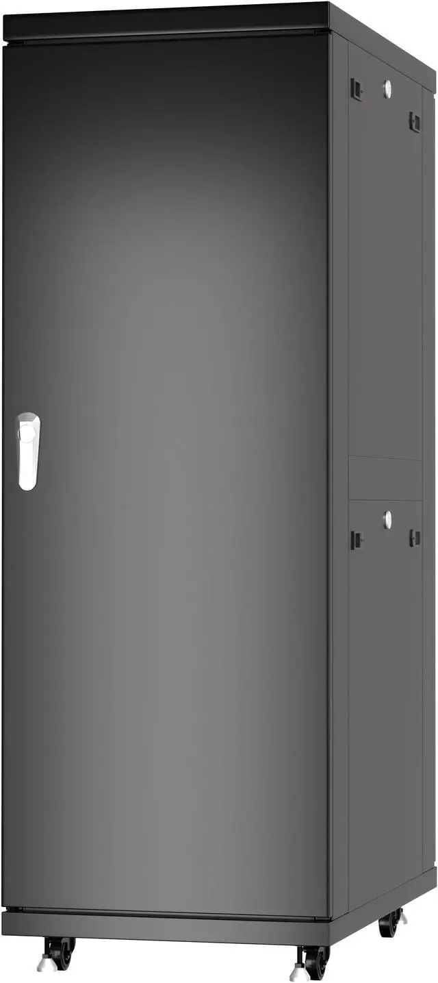 Alt view image 4 of 8 - Server Rack - Locking Cabinet - Network Rack - Av Cabinet – 32 U - Rack Mount - Free Standing Network Rack- Server Cabinet - Caster Leveler - Rack Shelf - Cooling Fan - Thermostat – PDU – 39-inch Dept
