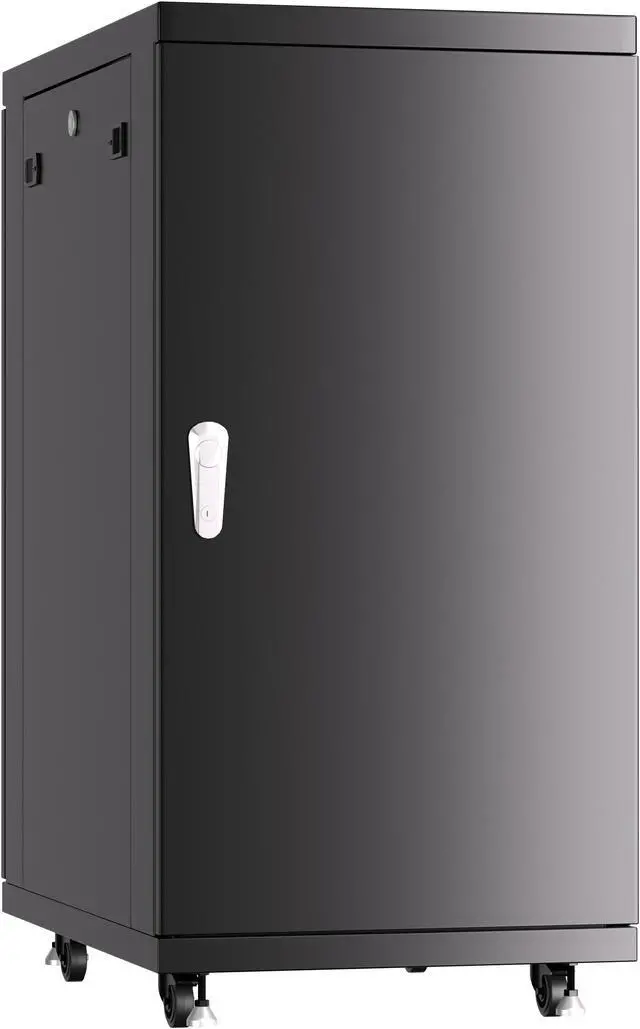 Alt view image 3 of 7 - Server Rack - Locking Cabinet - Network Rack - Av Cabinet - 22 U - Rack Mount - Free Standing Network Rack- Server Cabinet - Caster Leveler - Rack Shelf - Cooling Fans - Thermostat – PDU – 39" Depth