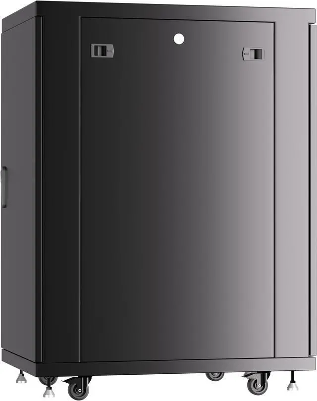 Alt view image 2 of 7 - Server Rack - Locking Cabinet - Network Rack - Av Cabinet - 22 U - Rack Mount - Free Standing Network Rack- Server Cabinet - Caster Leveler - Rack Shelf - Cooling Fans - Thermostat – PDU – 39" Depth