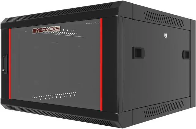 Alt view image 2 of 7 - 6U Wall Mount Server Rack Computer Cabinet Locking Network Enclosure for Av Audio Video Electronics Networking Equipment Data Cabinet