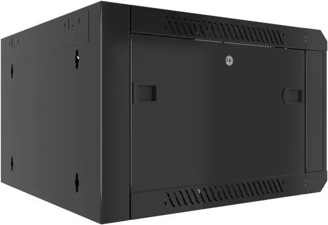 Alt view image 5 of 7 - 9U Wall Mount Server Rack Computer Cabinet Locking Network Enclosure for Av Audio Video Electronics Networking Equipment Data Cabinet