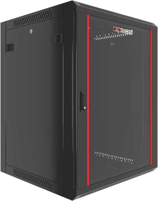 Alt view image 2 of 6 - 12U Wall Mount Server Rack Computer Cabinet Locking Network Enclosure for Av Audio Video Electronics Networking Equipment Data Cabinet