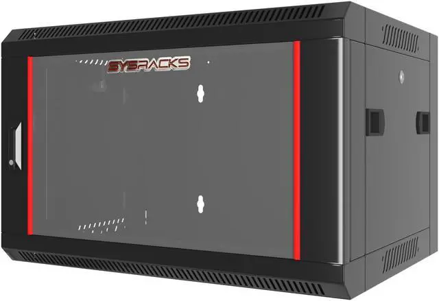 Alt view image 7 of 7 - 6U Wall Mount Server Rack Computer Cabinet Locking Network Enclosure for Av Audio Video Electronics Networking Equipment Data Cabinet