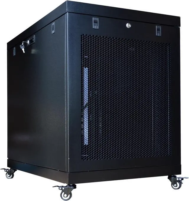 Alt view image 6 of 7 - 18U Server Rack Cabinet Enclosure Premium Series Sysracks 24" Depth  ! LCD Screen, Thermosystem, 2 Cooling Fans, Mesh Doors!