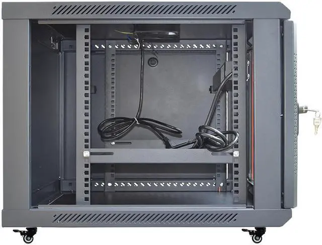 Alt view image 2 of 7 - 15U Free Standing Server Rack Cabinet. Fits Most of Servers, ACCESSORIES FREE!! Cooling Fan, Casters, Shelf, 8-Way PDU,  Fully Lockable 35" Deep Network IT Server Rack Enclosure