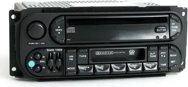 Alt view image 2 of 6 - Dodge Jeep Chrysler 02-06 AM FM CD Cassette w Bluetooth Music P05091605AC - RAZ