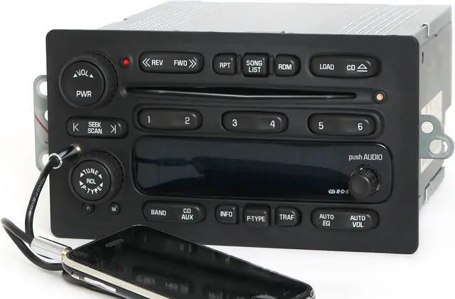Alt view image 4 of 7 - UNLOCKED 03-05 Chevy GMC Truck AMFM 6 Disc CD Radio w Aux Input & Cable 10357886