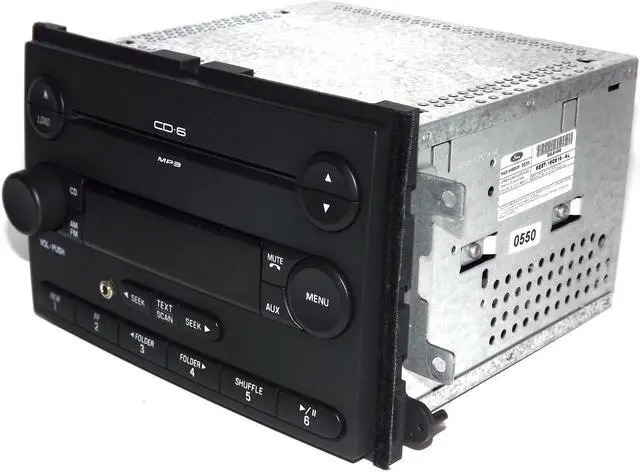 Alt view image 2 of 7 - Ford Fusion & More - AM FM 6 Disc mp3 CD Player w Aux Input 6E5T-18C815-AL