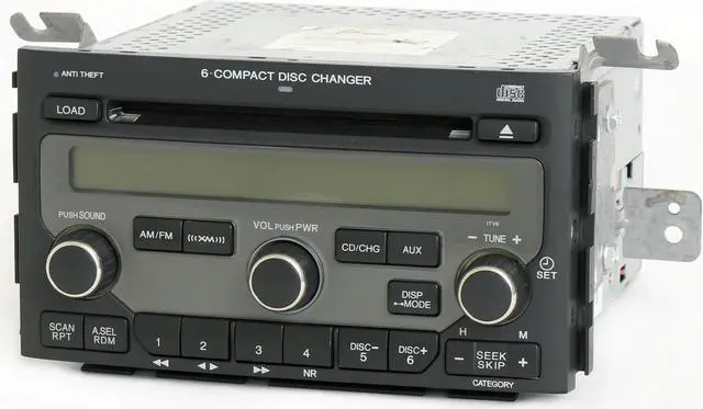 Alt view image 3 of 6 - Honda Pilot 2006-08 Radio AM FM 6 Disc CD Player 39100-S9V-A600 1TV6