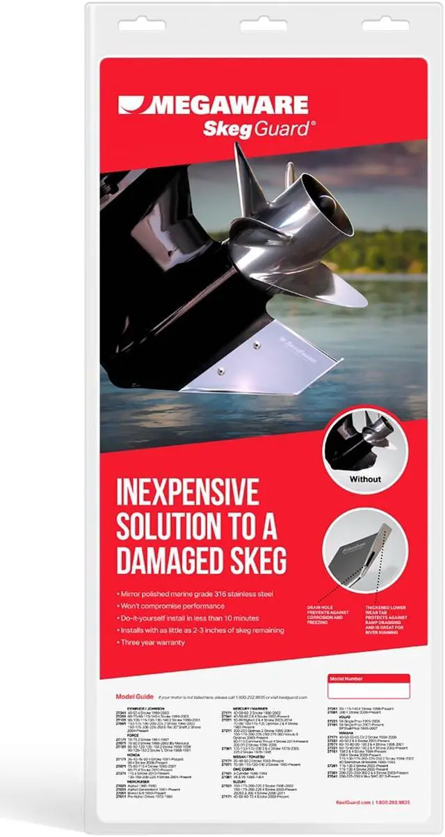 Alt view image 8 of 11 - MEGAWARE KEELGUARD SkegGuard 27321 YAMAHA: 50-60HP HIGH THRUST 4 Stroke 1996-Present / 60-70-90HP 2 Stroke 1995-2009 / 70HP 4 Stroke 2010-Present / 75-80-90-100HP 4 Stroke 2003-2016