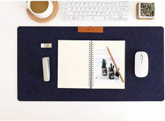 Alt view image 4 of 5 - Large Office Computer Desk Mat Modern Table Keyboard Mouse Pad Wool Felt Laptop Cushion Desk Mat Gamer Mousepad Mat 700*330mm