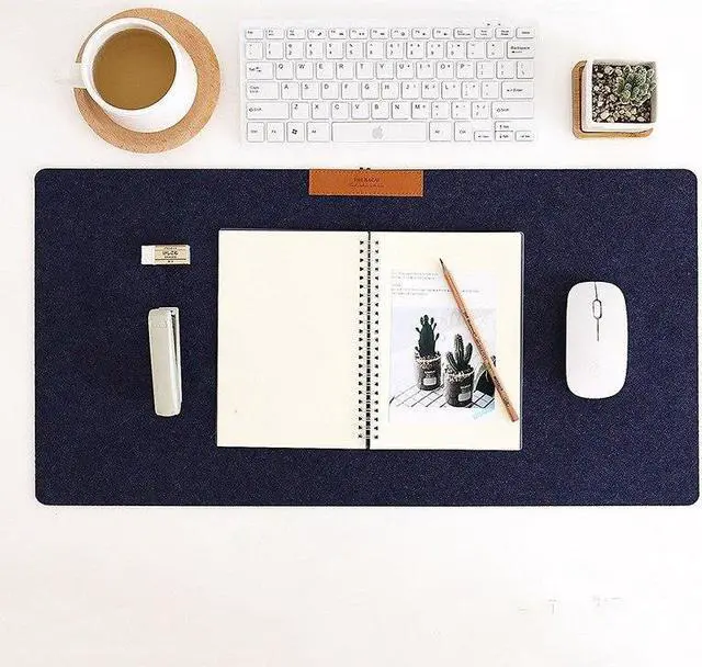 Alt view image 3 of 5 - Large Office Computer Desk Mat Modern Table Keyboard Mouse Pad Wool Felt Laptop Cushion Desk Mat Gamer Mousepad Mat 700*330mm