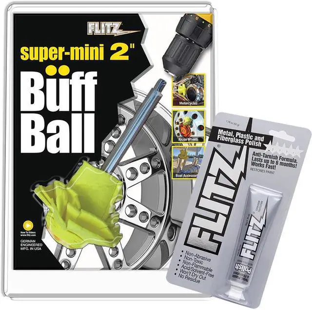 Alt view image 3 of 6 - Flitz Buff Ball - Super Mini 2" - Yellow w/1.76oz Tube Flitz Polish