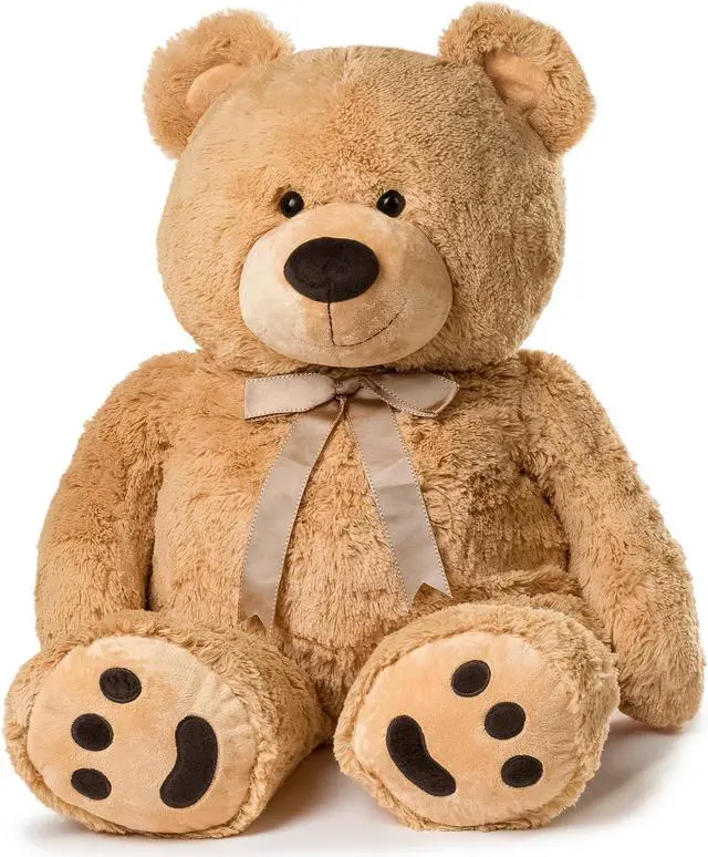 Main image of JOON Huge Teddy Bear With Ribbon, Tan