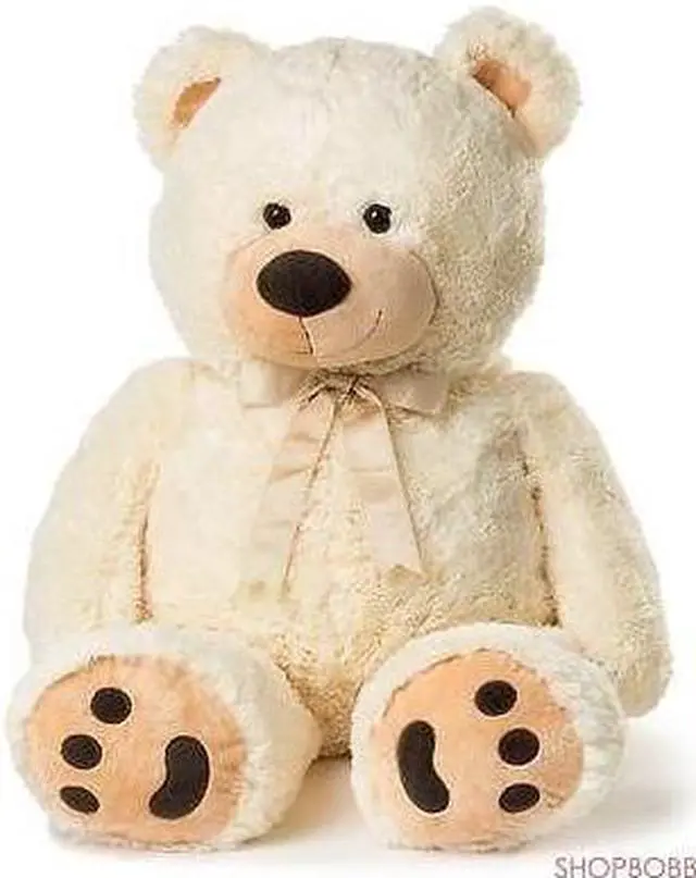 Main image of Joon Huge Teddy Bear With Ribbon - Cream