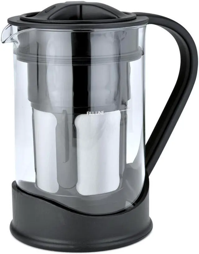 Alt view image 4 of 7 - Spigo Cold Brew Coffee Maker with Borosilicate Glass Pitcher, Black, 1 Liter, 8x5 Inches