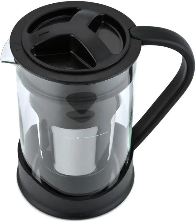 Alt view image 6 of 7 - Spigo Cold Brew Coffee Maker with Borosilicate Glass Pitcher, Black, 1 Liter, 8x5 Inches
