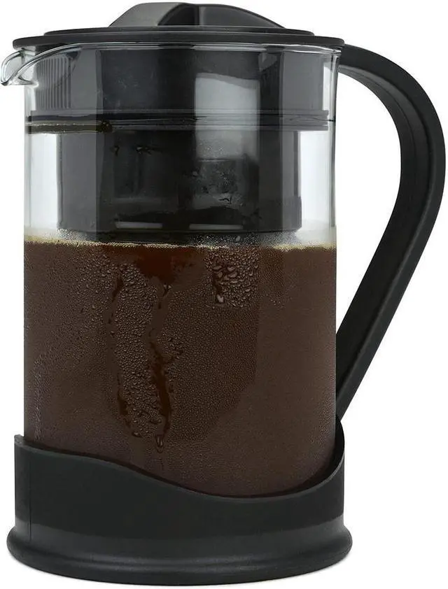 Alt view image 2 of 7 - Spigo Cold Brew Coffee Maker with Borosilicate Glass Pitcher, Black, 1 Liter, 8x5 Inches