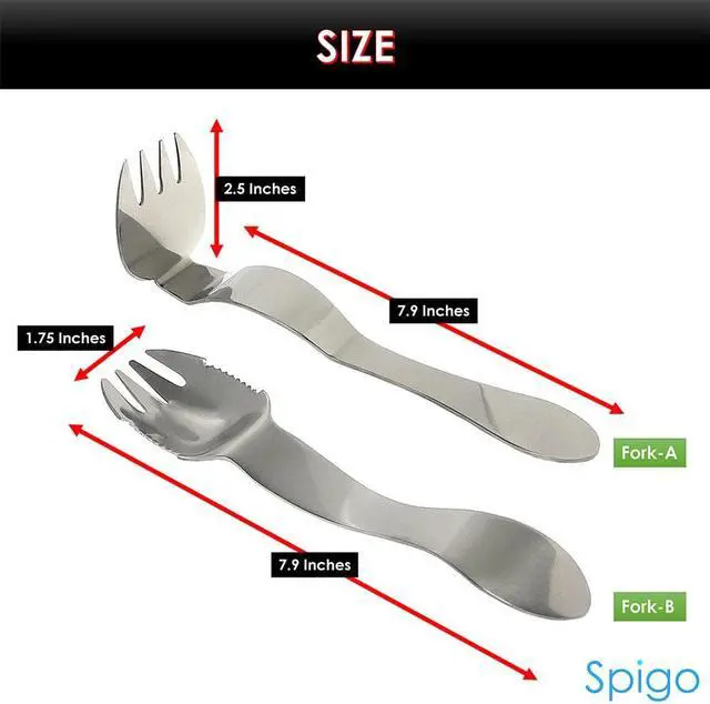 Alt view image 6 of 6 - Spigo 2-Piece Multi-Purpose Pulled Meat Shredder Fork Set, Silver, 7.9 Inches