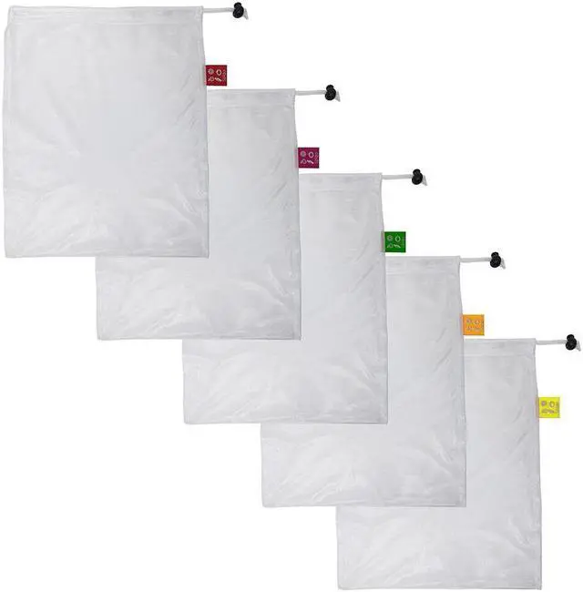 Main image of Spigo Reusable and Washable Mesh Produce Bags, 5 Count, 12x14 Inche
