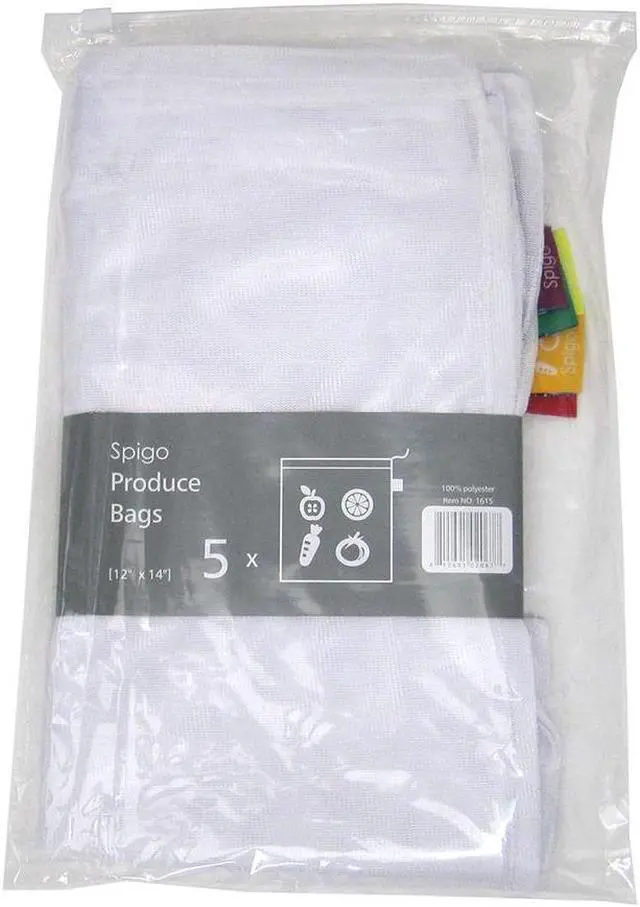 Alt view image 6 of 7 - Spigo Reusable and Washable Mesh Produce Bags, 5 Count, 12x14 Inche