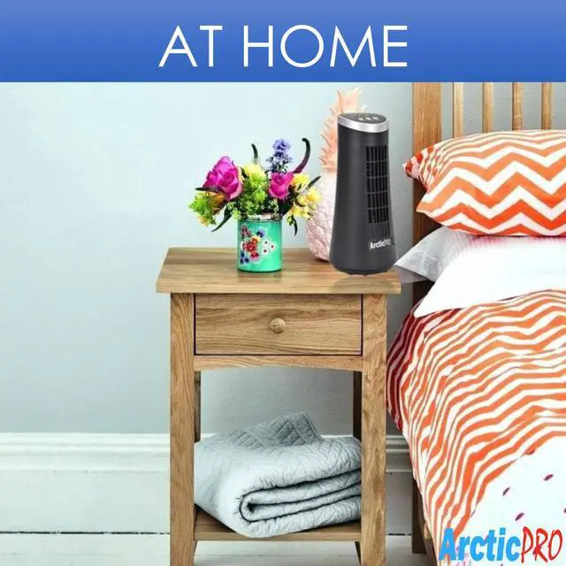 Alt view image 5 of 12 - Arctic-Pro Desktop Oscillating Slim Mini Tower Fan, Black, 12 Inches