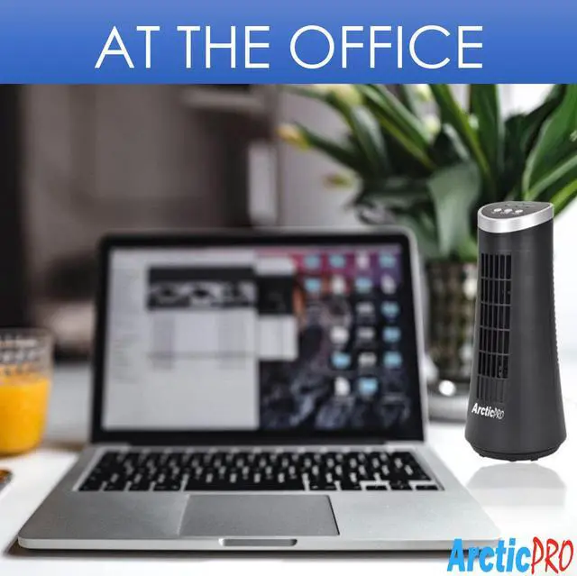 Alt view image 4 of 12 - Arctic-Pro Desktop Oscillating Slim Mini Tower Fan, Black, 12 Inches