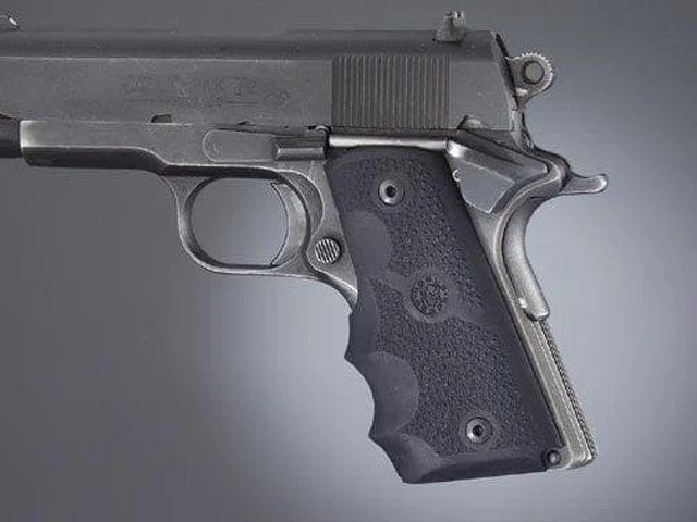 Alt view image 2 of 4 - HOGUE 43000 Hogue Officers Model Rubber GripFinger Grooves Black