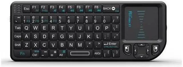 Main image of New Rii mini X1 Handheld 2.4G Wireless Keyboard Touchpad Mouse for PC Notebook Smart TV Black Keypad