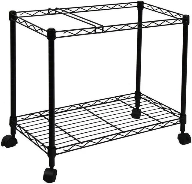 Alt view image 7 of 7 - Oceanstar Portable 1-Tier Metal Rolling File Cart, Black