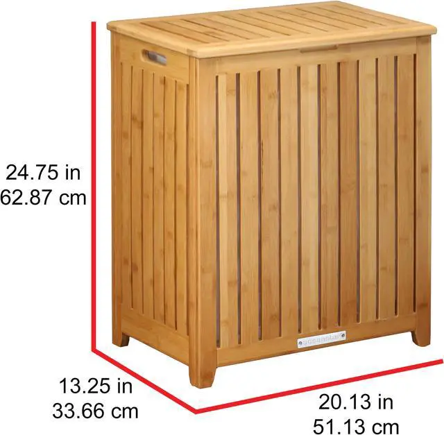 Alt view image 4 of 7 - Oceanstar Spa-Style Bamboo Laundry Hamper BRH1248