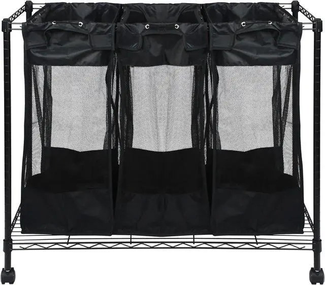 Alt view image 3 of 5 - Oceanstar Triple Storage Organizer and Laundry Sorter
