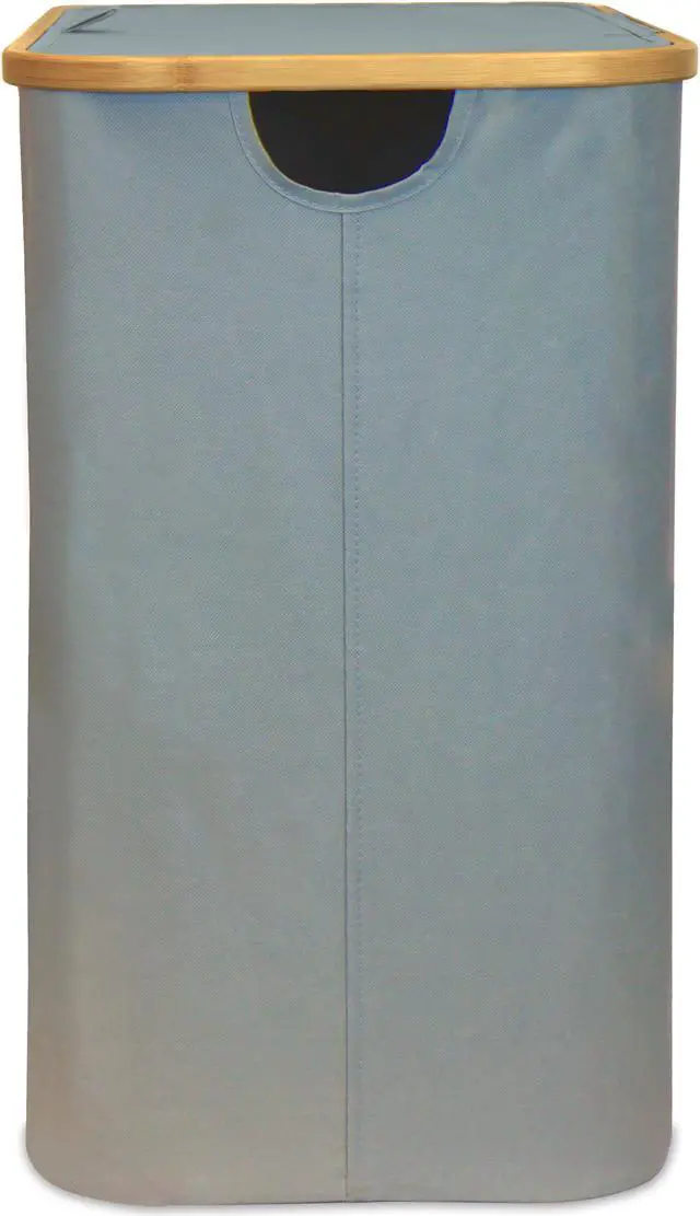 Alt view image 2 of 4 - Oceanstar Double Soft Sided Laundry Hamper Sorter With Bamboo Rim Lid