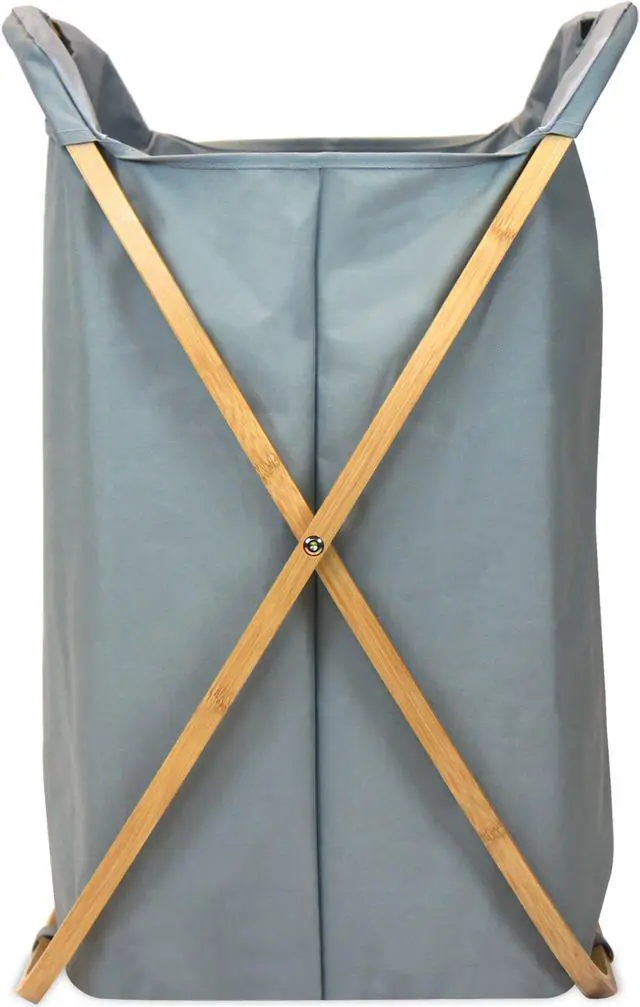Alt view image 3 of 4 - Oceanstar Bamboo Folding X-Frame Laundry Hamper Sorter